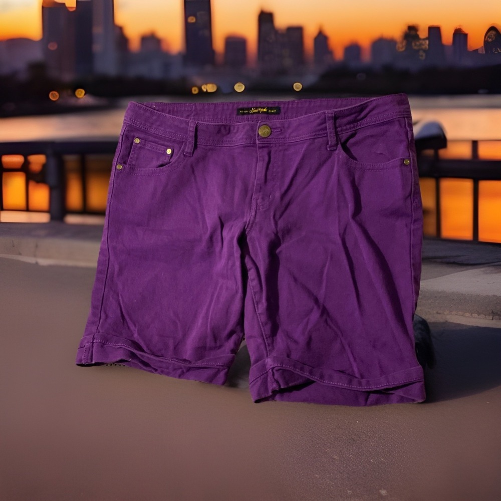 SOUTHPOLE JEAN SHORTS WOMENS SIZE 17 PURPLE Y2K 2000s - Picture 3 of 5